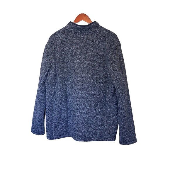 Orvis Blue Knit Pullover 1/4 Zip Sweater Sherpa Lined Gorpcore Cozy - Picture 2 of 10